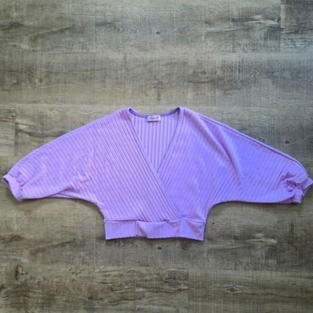 Madrag Purple Ribbed Crop Top